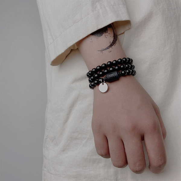 Ανδρικό casual βραχιόλι με χάντρες και ζώδια