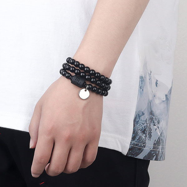 Ανδρικό casual βραχιόλι με χάντρες και ζώδια