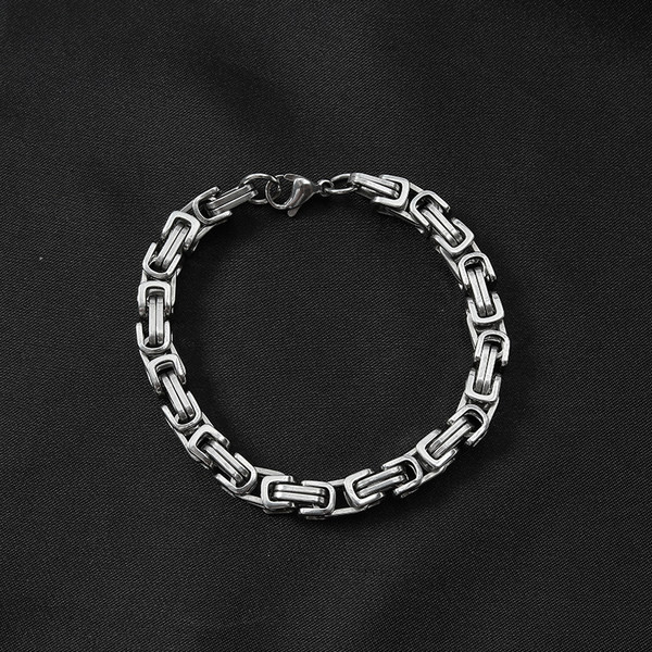 Fonott titán acél férfi karkötő