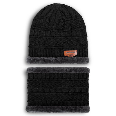 Bērnu trikotāžas cepures un šalles komplekts zēniem