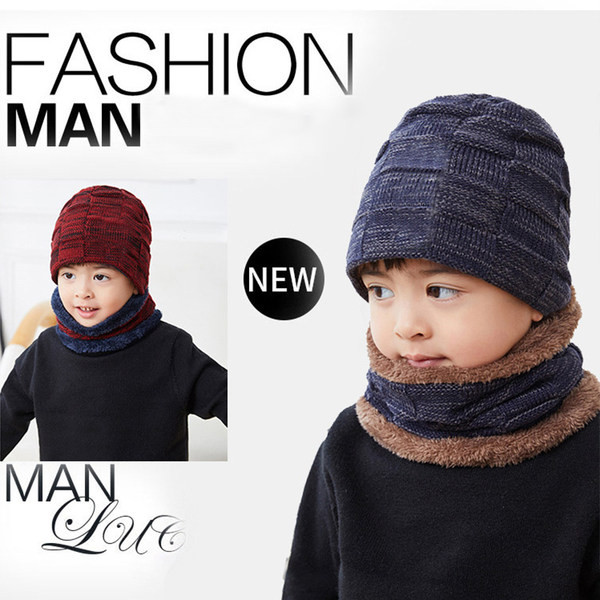 Bērnu trikotāžas cepures un šalles komplekts zēniem