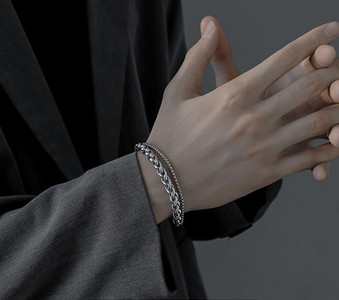 Vīriešu divslāņu rokassprādze ikdienas