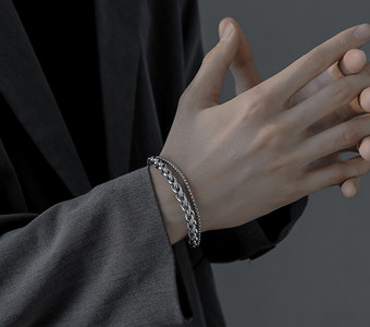 Vīriešu divslāņu rokassprādze ikdienas