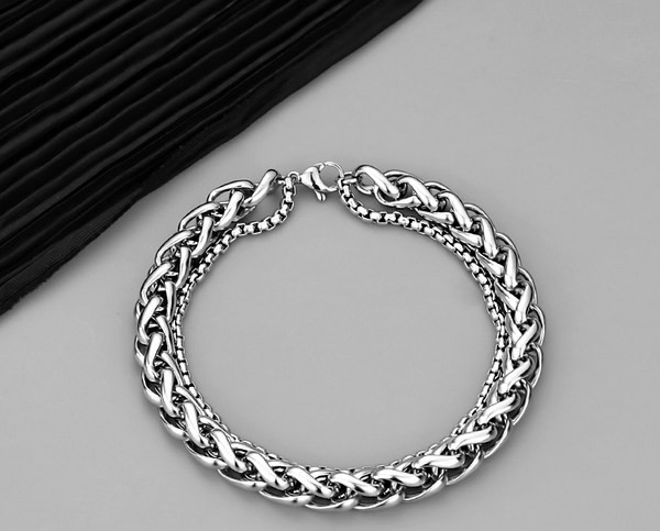 Vīriešu divslāņu rokassprādze ikdienas