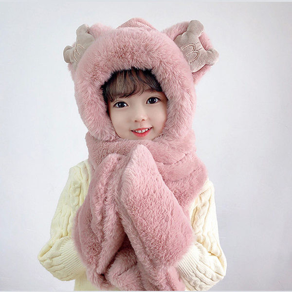 Bērnu dūnu cepure ar šalli meitenēm