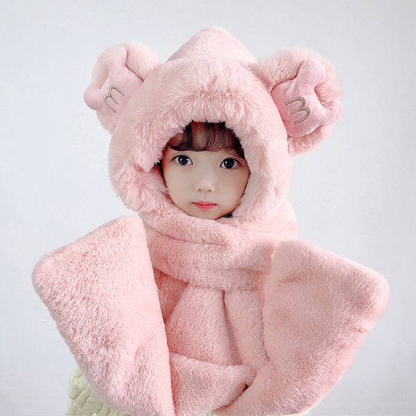 Bērnu dūnu cepure ar šalli meitenēm