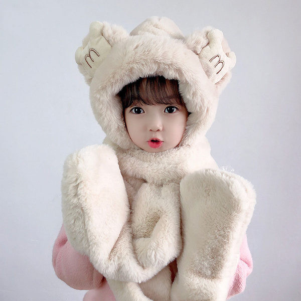 Bērnu dūnu cepure ar šalli meitenēm