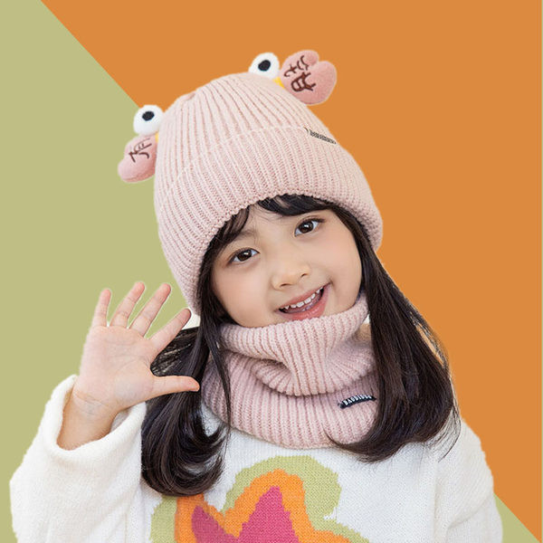 Bērnu ziemas šalles un cepuru komplekts meitenēm