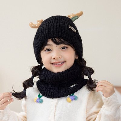 Dječji pleteni set kapa i šal s 3D elementom za dječake i djevojčice