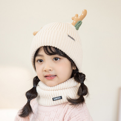 Dječji pleteni set kapa i šal s 3D elementom za dječake i djevojčice