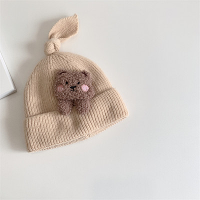 Ziemas bērnu cepure ar 3D elementu zēniem un meitenēm