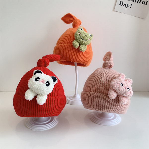 Ziemas bērnu cepure ar 3D elementu zēniem un meitenēm