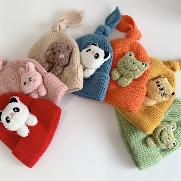 Ziemas bērnu cepure ar 3D elementu zēniem un meitenēm