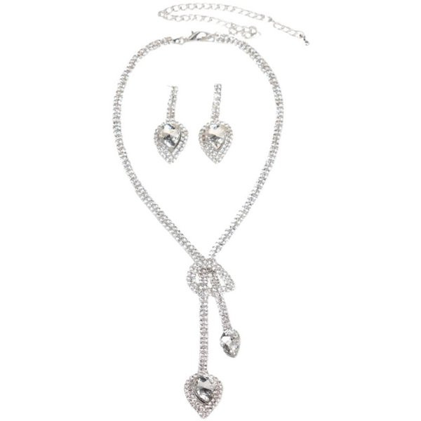 Női formális ékszerkészlet, fülbevaló és nyaklánc kövekkel