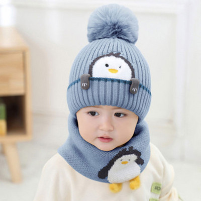 Adīts bērnu šalles un cepuru komplekts meitenēm un zēniem