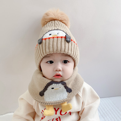 Adīts bērnu šalles un cepuru komplekts meitenēm un zēniem