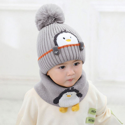 Adīts bērnu šalles un cepuru komplekts meitenēm un zēniem