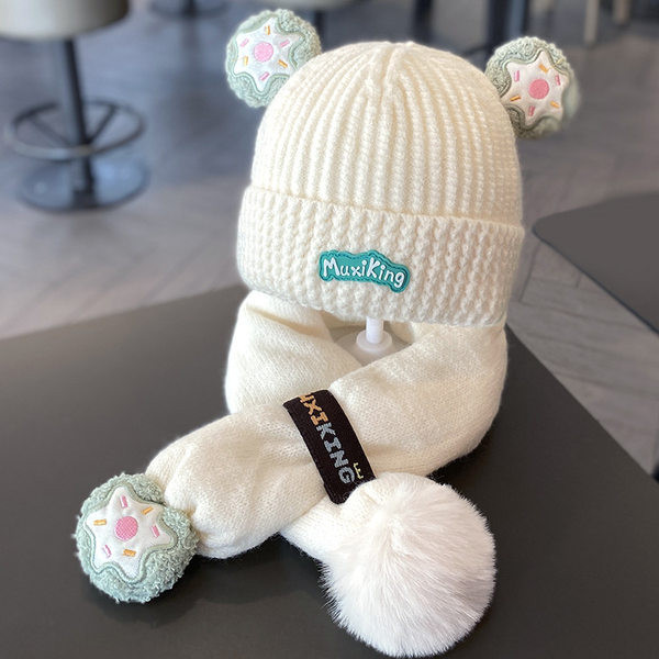 Ziemas bērnu cepuru un šalļu komplekts zēniem un meitenēm