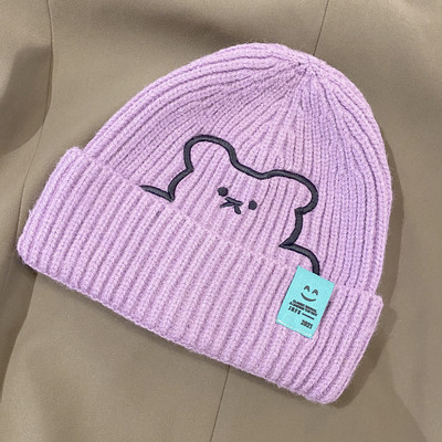 Bērnu adīta cepure ar izšuvumu zēniem un meitenēm