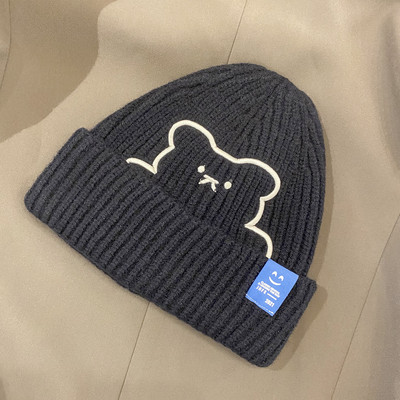 Bērnu adīta cepure ar izšuvumu zēniem un meitenēm