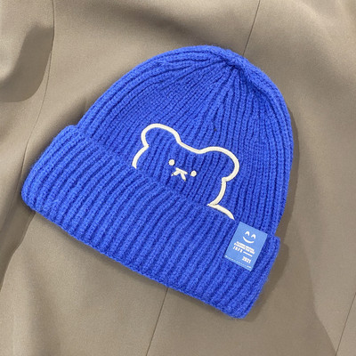 Bērnu adīta cepure ar izšuvumu zēniem un meitenēm