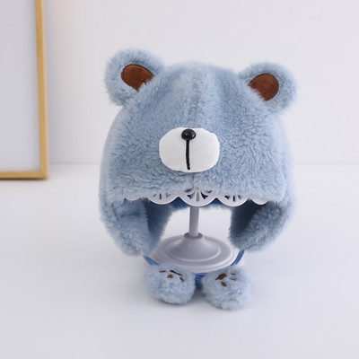 Gyermek sapka bolyhos és fűzős