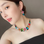 Női fülbevaló és nyaklánc szett három színben