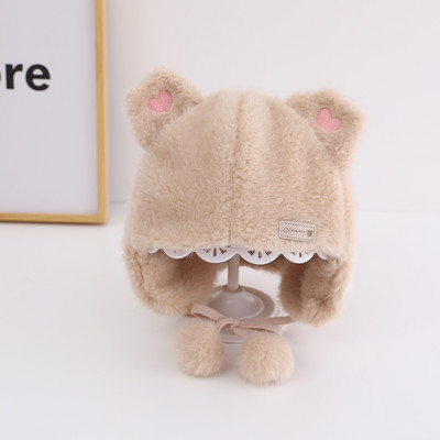 Παιδικό πουπουλένιο καπέλο με τρισδιάστατο στοιχείο για κορίτσια