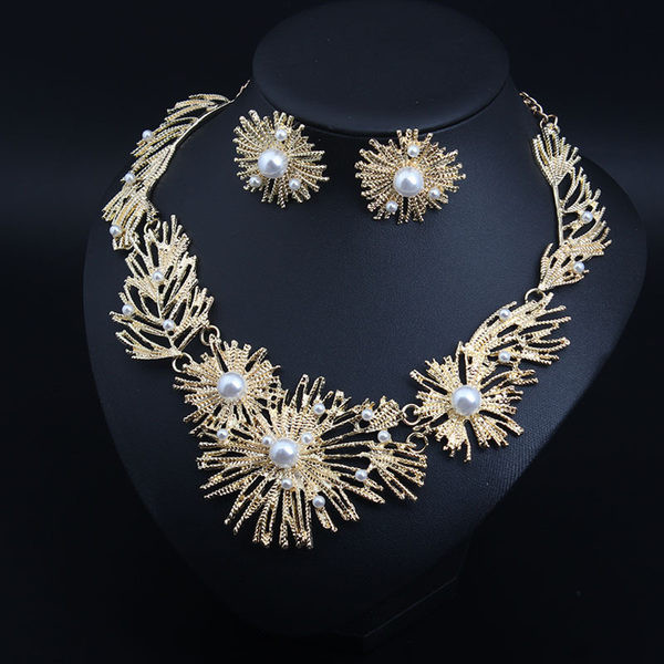 Női formális gyöngy ékszer készlet