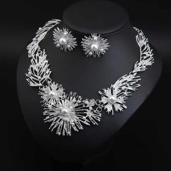 Női formális gyöngy ékszer készlet