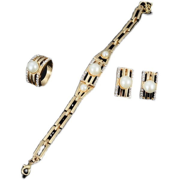 Sieviešu komplekts kaklarota, gredzens un auskari - trīs modeļi