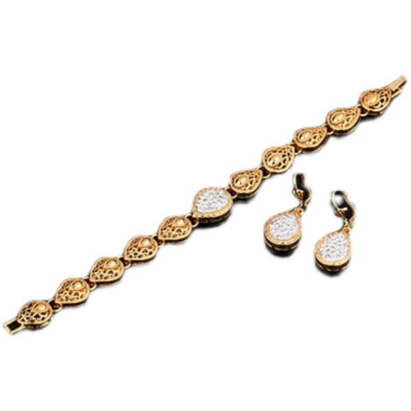 Moderns sieviešu 4-daļīgs komplekts ar dekoratīviem akmeņiem