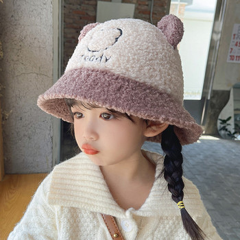 Детска ежедневна шапка за момичета с периферия и принт