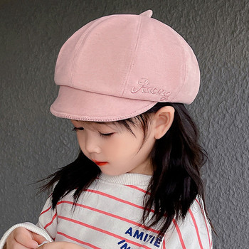 Детска шапка за момичета тип барета ежедневен модел