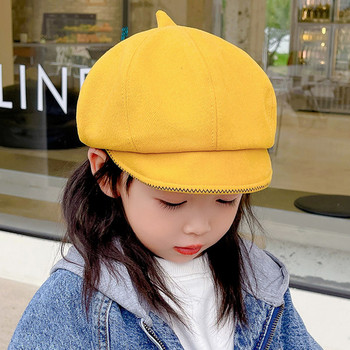 Детска шапка за момичета тип барета ежедневен модел