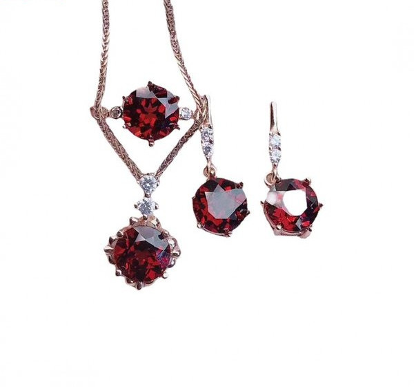 Γυναικείο σετ πέτρινο casual κολιέ, σκουλαρίκια και δαχτυλίδι