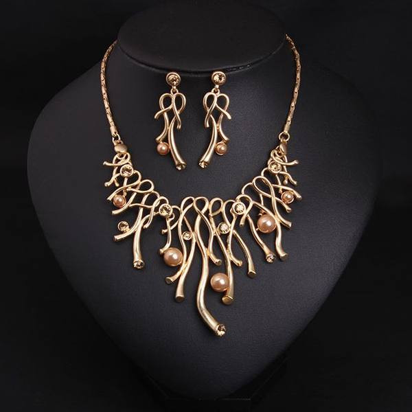 Retro női 2 részes gyöngy fülbevaló és autós szett