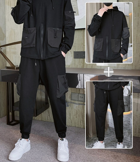 Ανδρική φόρμα με κουκούλα και κορδόνια