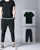 Vīriešu komplekts ar īsām piedurknēm un kabatu