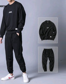 Σετ πουλόβερ Ανοιξιάτικο και φθινόπωρο ανδρικό στρογγυλό λαιμό αθλητικό casual kravis δύο κομμάτια για τρέξιμο χαλαρά αθλητικά ρούχα