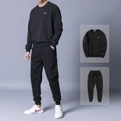 Σετ πουλόβερ Ανοιξιάτικο και φθινόπωρο ανδρικό στρογγυλό λαιμό αθλητικό casual kravis δύο κομμάτια για τρέξιμο χαλαρά αθλητικά ρούχα