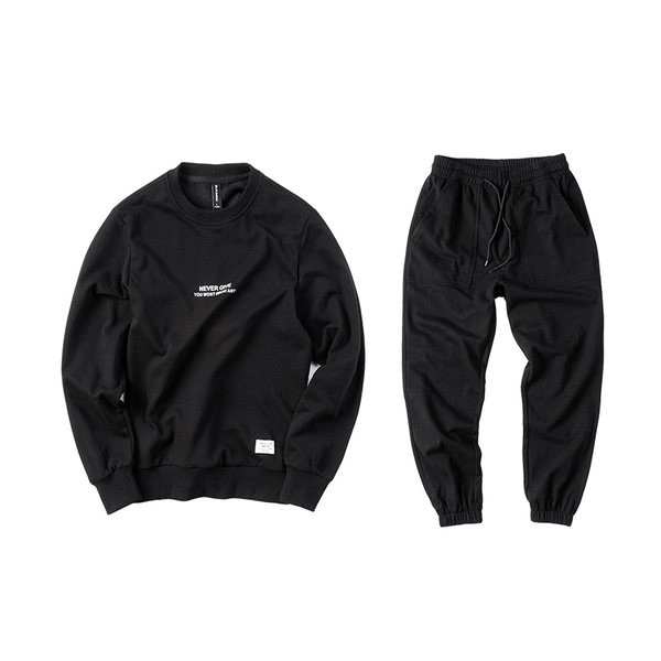 Σετ πουλόβερ Ανοιξιάτικο και φθινόπωρο ανδρικό στρογγυλό λαιμό αθλητικό casual kravis δύο κομμάτια για τρέξιμο χαλαρά αθλητικά ρούχα