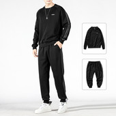 Ikdienas vīriešu blūzes un bikšu komplekts ar kabatu