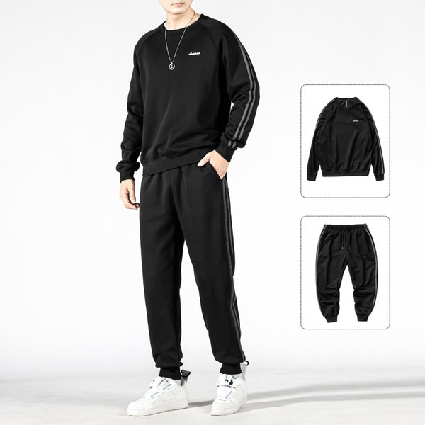 Ikdienas vīriešu blūzes un bikšu komplekts ar kabatu