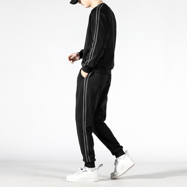 Ikdienas vīriešu blūzes un bikšu komplekts ar kabatu