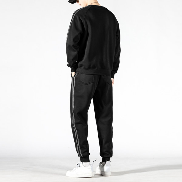 Ikdienas vīriešu blūzes un bikšu komplekts ar kabatu