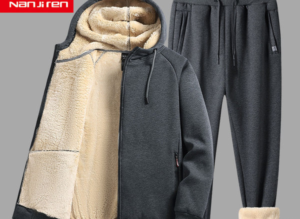 Dviejų dalių žieminis komplektas su minkštu pamušalu vyrams