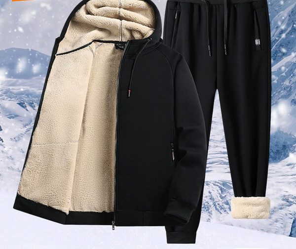 Dviejų dalių žieminis komplektas su minkštu pamušalu vyrams