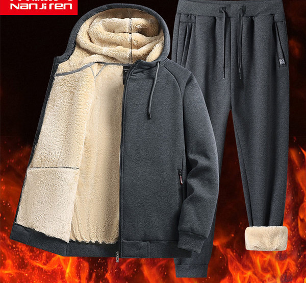 Dviejų dalių žieminis komplektas su minkštu pamušalu vyrams