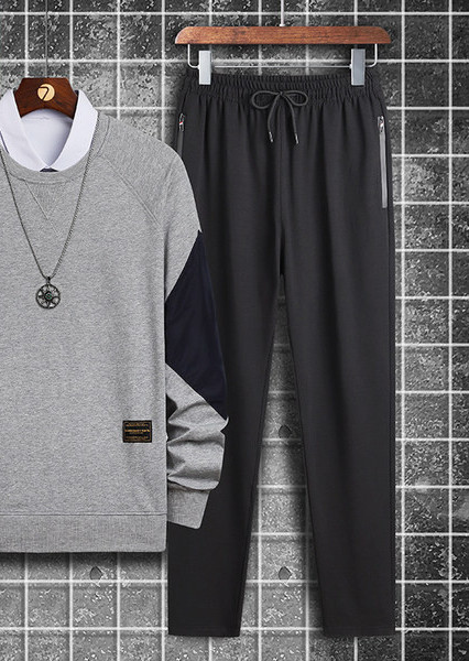 Casual ανδρικό σετ με τσέπη και κορδόνια